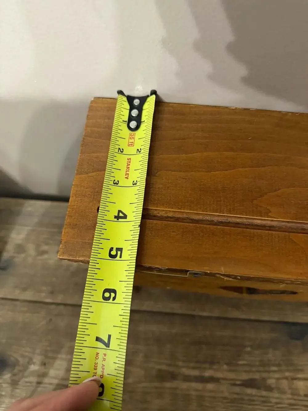 Vintage 12-inch Pine Wood Heart Cut-Out Wall Shelf with Plate Groove